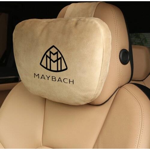 Embroidery Car Headrest Ultra Soft Suede Pillow Car Seat Rest Cushion Headrest Car Neck Pillow For Maybach S-Class headrest