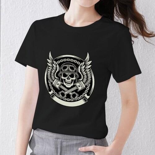 Women TShirt New Harajuku Style Skull Pattern Series Female T-Shirt O-Neck Short Sleeve Tee Summer Commute All-match Top Clothes