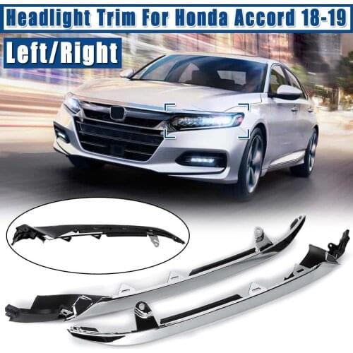 1 PCS/2PCS Car Left Right Front Bumper Driver Grille Chrome Molding Headlight Trim For Honda Accord 2018 2019
