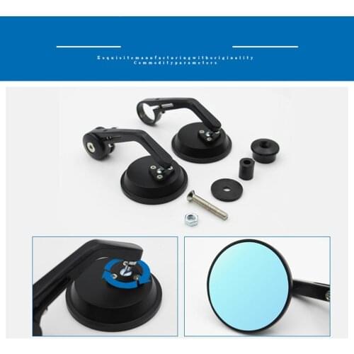 22mm Universal Motorcycle Mirror Aluminum Black Handle Bar End Rearview Side Mirrors Sport For Motorcycle
