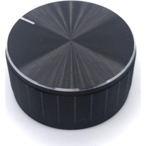 40*19MM Aluminium Alloy Potentiometer Knob Cap Encoder Volume Control Knob Audio Knob for 6 Mm D-axis Shaft Black