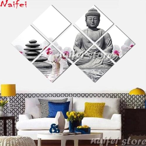 7 pcs Full Square /round 5d Diamond Painting Buddha Diamond Embroidery Religion Picture Rhinestones Diamond Mosaic Cross Stitch