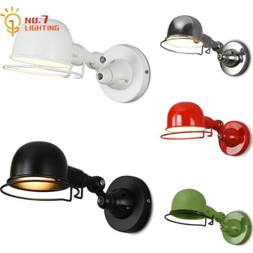 American Mechanical Industrial Swing Arm Metal Wall Lamp Led E14 Rotating Retro Wall Sconces Home Decor Loft Slaon Study Studio