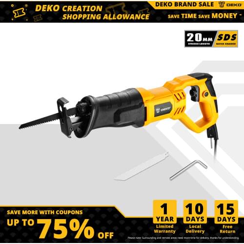 DEKO NEW DKRS02G1 900W Electric Saw Reciprocating Saw with Saw Blades Jigsaw Chainsaw Tools for Wood DIY Electric Tools