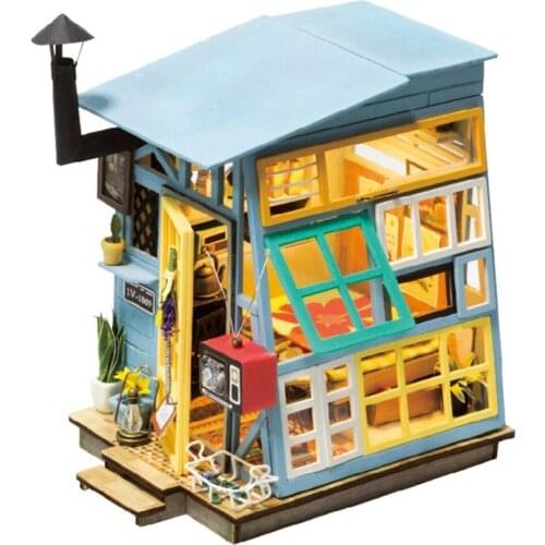 DIY Wooden Hut with Furniture Children Adult Miniature Doll House Model Building Kits Dollhouse Creative Toys