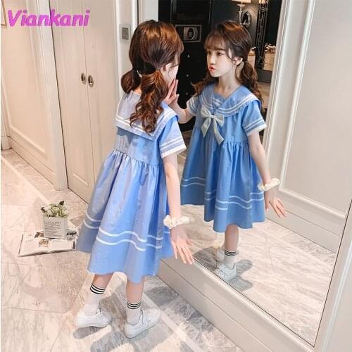 Summer Kids Princess Dress Girls Korean Bow Party Dress Teen Girls Fashion Casual Dresses 2021 New Kids Costume 5 6 7 9 13 Years