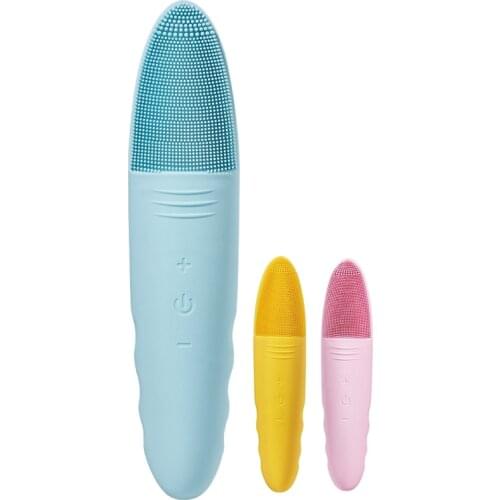 Mini Electric Facial Cleansing Brush Waterproof Silicone Sonic Face Brush Handheld Rechargeable Pore Cleaner