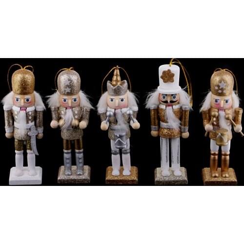 Vintage 12cm Wood Nutcracker Drummer Soldier Figure Figurine Home Ornaments