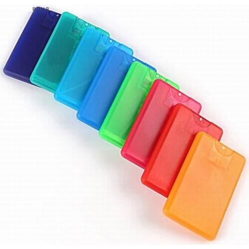 Random Color 20ml Plastic Credit Card Shape Pocket Size Flat Spray Bottle for Perfume Women Cosmetic Atomizer