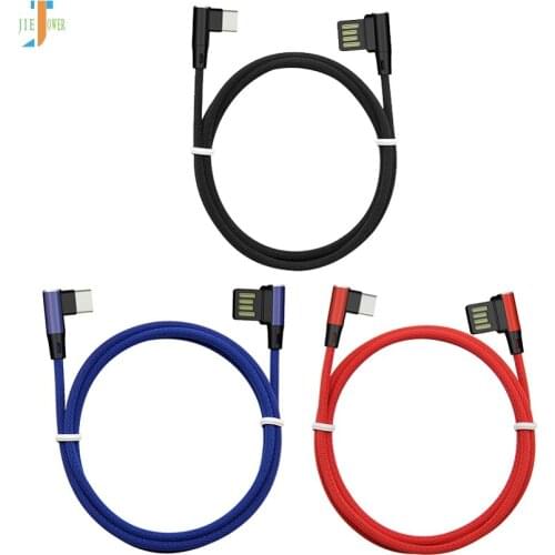 100pcs/lot 90Degree Type C Cable Usb C Fast Charger Cable for Samsung Galaxy S10 S9 S8 Note 9 8 Huawei P20 Oneplus 6 Usb-C