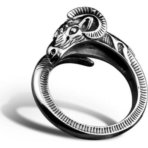 925 Sterling Silver Satan Goat Ring Resizable Ring Baphomet Goat Of Mendez Devil Lucifer Satanic Satanism Jewelry