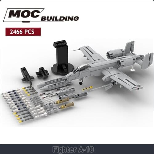 Fighter A-10 aircraft block attack aircraft assembly DIY suit aircraft model brick MOC building block toy childrens gi