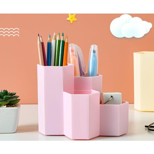 Large Capacity Desk Pen Holder Pencil Storage Box School Office Stationery Pens Storage Brush Stand Storage Box