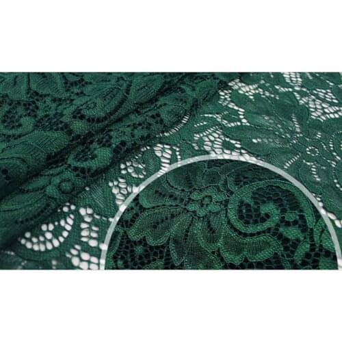 3 Yards Emerald Green Lace Fabric Alencon Lace Fabric, Hollowed Out Lace Fabric With Retro Floral