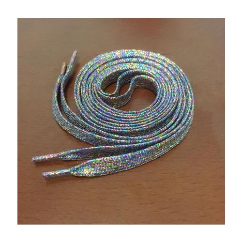 Fashion 110cm Shinning Colorful Shoelaces Polyester Knitted Shoelace Flat Sneakers Shoes Lace