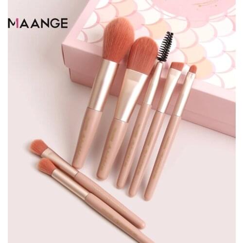 MAANGE 7-piece makeup brush set soft hair loose powder high gloss eye shadow brush for beginners makeup tool