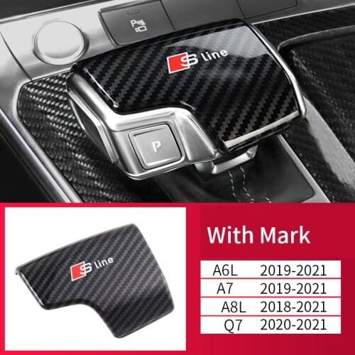 Gear Shift Collars For Audi A4 A5 A6L A7 A8L Q7 car interior products S6 carbon fiber gear grip cover Car Interior Accessories