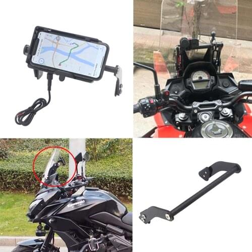 For Versys 650 KLE650 2015-2019 Motorcycle Accessories Front Stand Holder Smart Phone GPS Bar Mobile Phone Holder GPS