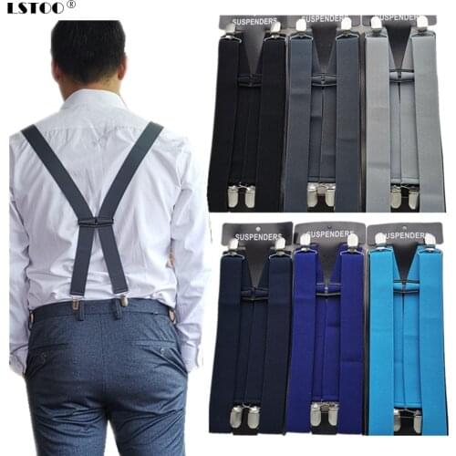 New Design Solid Color Unisex Adult Suspenders Men 3 Plus Size 4 clips Women Suspender Adjustable Elastic H-Back Kids Braces