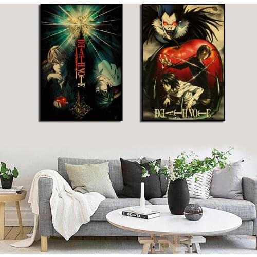 Poster Classic Anime Death Note Retro Picture Bar Cafe Sofa Wall Decoration Living Room Artist Home Quality Canvas Painting