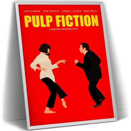 Pulp Fiction Poster Art Print Classic Movie Poster Abstract Minimalist Wall Art Canvas Painting Wall Picture Home Decoration