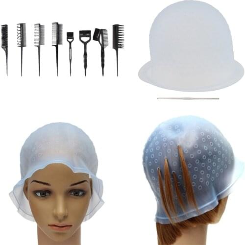 Pro Salon Hair Coloring Dye Tinting Tools Kit — 8pcs Tint Brush,1pc Coloring Paper,1pc Hair Coloring Cap