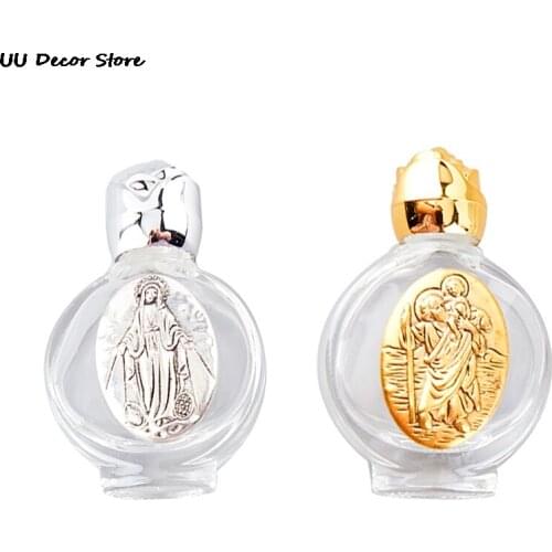 Empty Holy Water Jesus Bottle Religious Cross Bottle Christian Baptism Supplies