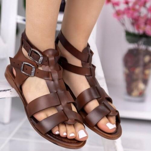 Tonar Dawn Taba Arched Women Sandals New Season Flat Bottom With Belt Casual and Elegant Casual Fashion Trend