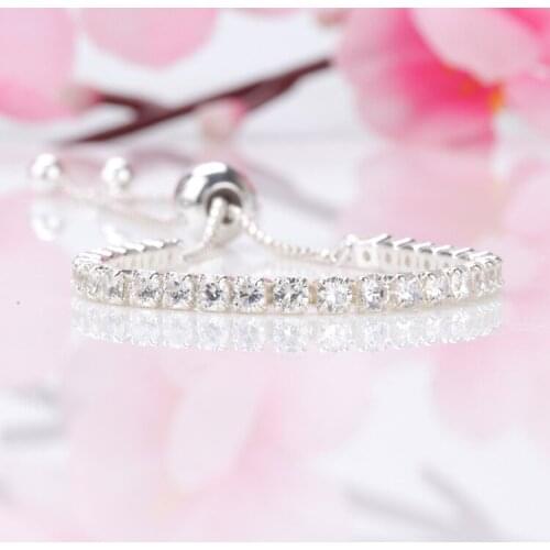 DoDoFly S925 Sterling Silver Sparkle Bracelet Fashion Base Glittering Bracelet