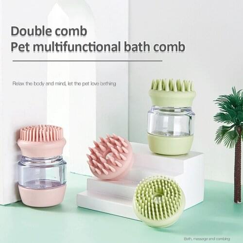 Two Comb Selected Dog Bath Brush Comb Multifunction Silicone Pet Massage Grooming Shampoo Brush Bathing Cleaning Tool for Dog Ca