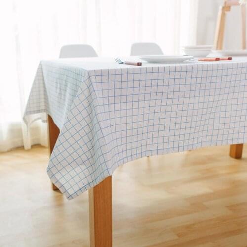 Tablecloth Blue Table Cover Plaid Print Dining Cotton Linen Table Cloth High Quality Home Decoration Picnic cloth