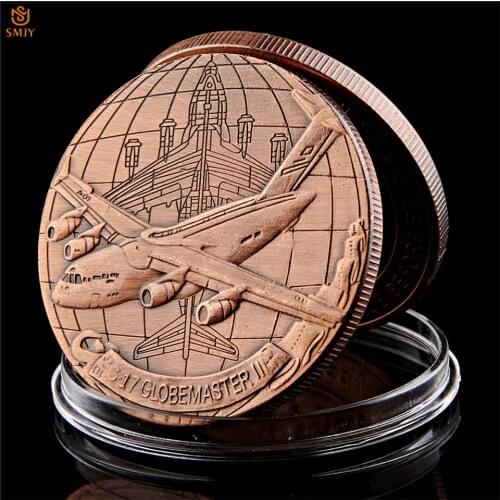 USA Military Fighter C-17 Globemaster Replica Brass Plated Challenge Coin Crafts Collectibles