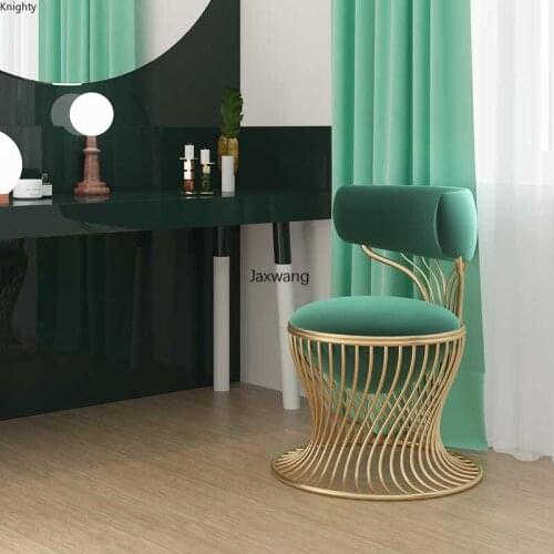 Nordic Living Room Chairs Modern Minimalist Mermaid Makeup Dressing Chair Backrest Home Chair Bedroom Ins Mackup Chair MK