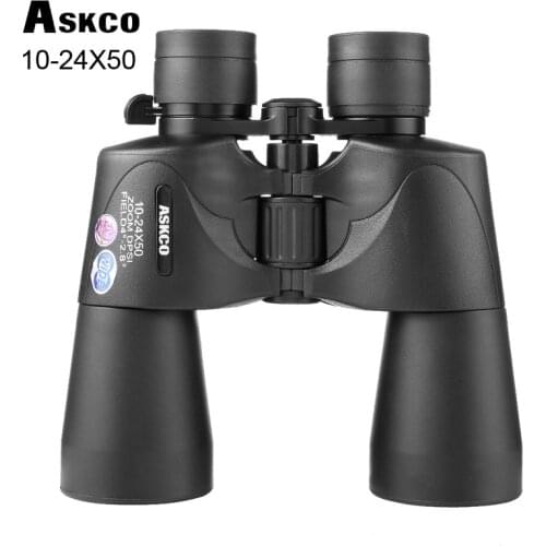 Askco 10-24X50 Zoom Waterproof Binoculars Powerful Wide-angle Telescope Night Vision Prower binoculars No Infrared for Hunting
