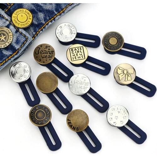 Retractable Button for Clothing Pant Jeans Extender Removable Metal Waist Lengthen Extender Button Adjustable Extended Button