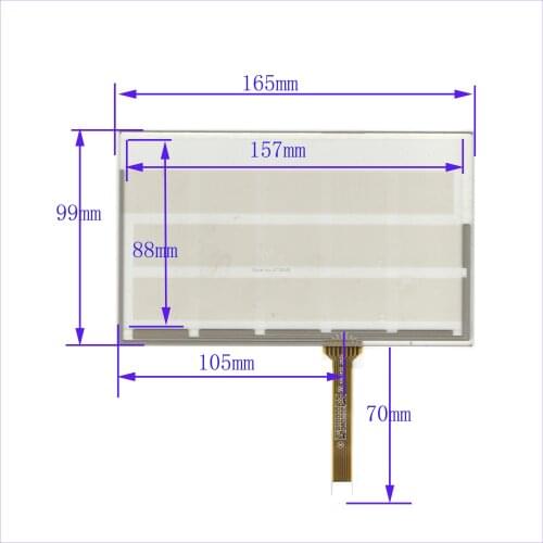 ZhiYuSun wholesale 5PCS/Lot 165*99mm 7inch 8lines resistance screen for car DVD redio this is compatible XWT455