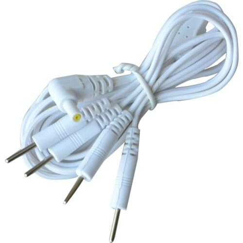 100Pcs Pin 2.35mm 4 in 1 Head Electrode Cable Line Connector Wire digital Tens Acupuncture Therapy Machine Needle Treatment Wire