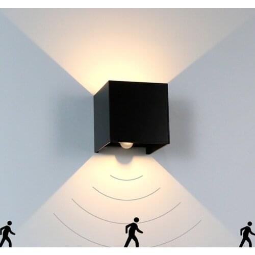 12W LED Indoor Lighting Motion Sensor Wall Lamp Modern Home Lighting Decoration Sconce Aluminum Lamp AC85-265V For Bath Corridor