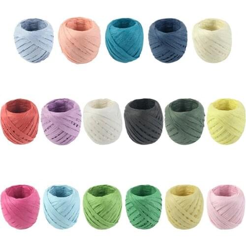 20m/Roll Paper Ribbon Wear-resistant Raffia Ribbon Multi-Purpose Paper Rope Ribbon DIY Gift Wrapping Packing Ribbon 17 Colors