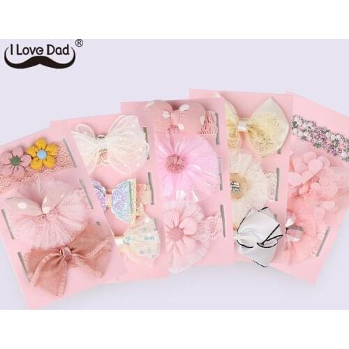 3Pcs/Set Newborn Baby Girl Headband Lace Princess Soft Elastic Headbands For Girls Bow Kids Headwear Baby Hair Accessories Set