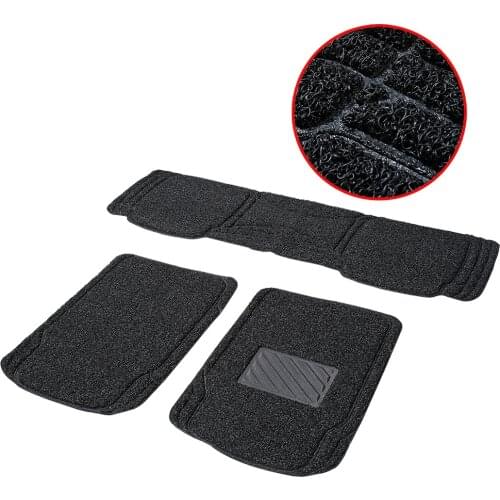 3PCS Universal Floor Mats Silk Coil Carpet Mat Set for Car SUV Sedan 5-Seater Vehicle Floor Liner Mat Heavy Duty