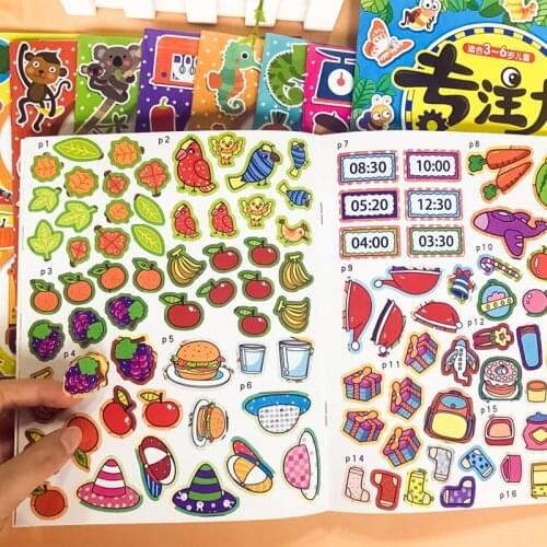 32 Books Paste Sticker Contains 5000 stickers Baby Puzzle Early Education Books Enlightenment Game Toys For Kids 0-3 Years Old