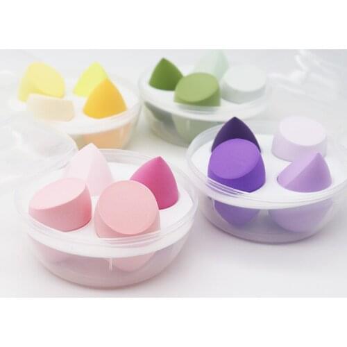 4PCS/3PCS New Egg Carton Water Drop Bevel Cut Beauty Egg Set Do Not Eat Powder Sponge Makeup Powder Puff Beauty Tool