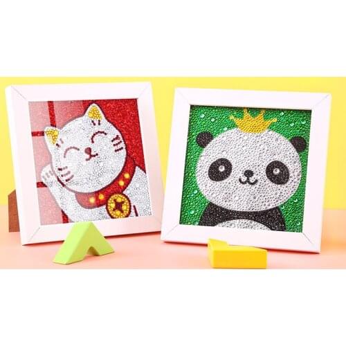 DIY Diamond Embroidery Cartoon 5D Round Diamond Painting with Frame Mosaic Pattern Acrylic Shining Rhinestones Home Decor