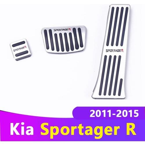 Aluminum allo Car Styling Accelerator Gas Pedal Brake Pedal Cover AT For KIA Sportage 3rd 2011 2012 2013 2014 2015 Accessories