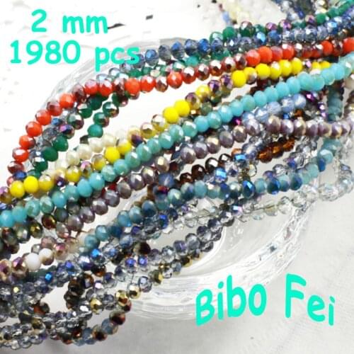 Free shipping multi color 2mm 1980PCS Glass Czech crystal beads, wheel beads,transit beads,bracelet necklace Jewelry Making DIY