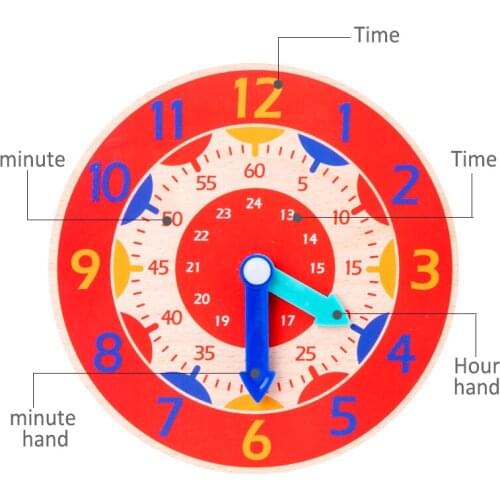 Childrens Wooden Small Clock Time Cognitive Board Preschool Early Education Maths Teaching Aids Montessori Educational Toys