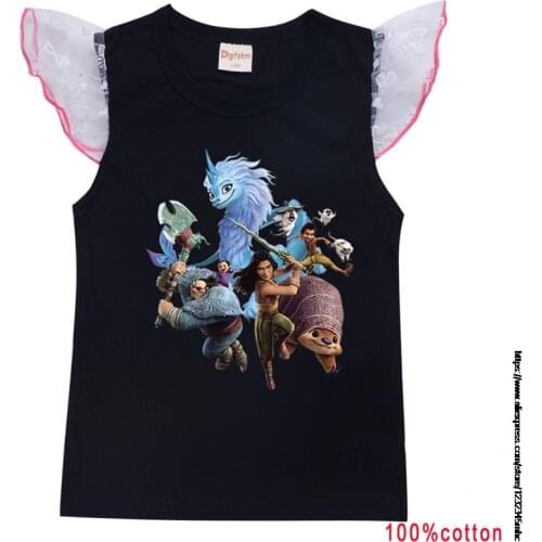 Raya and The Last Dragon kids girls children short Flying sleeve t-shirt girls cute casual t-shirts baby girls top tees
