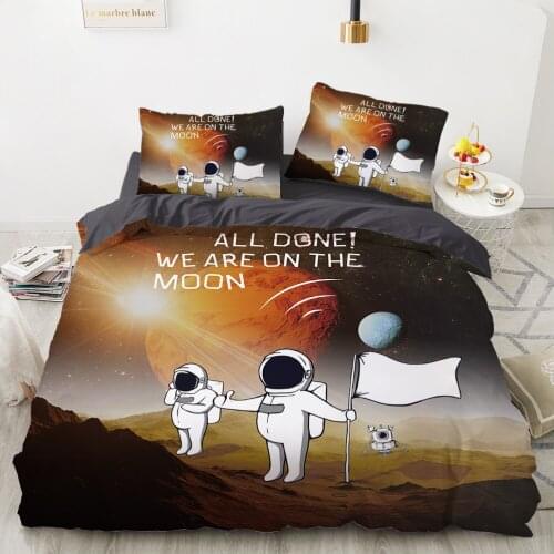 Cartoon Childrens Bedding set for kids baby girls Duvet cover set pillow case Bed linens Quilt cover 140x200 Space starlight