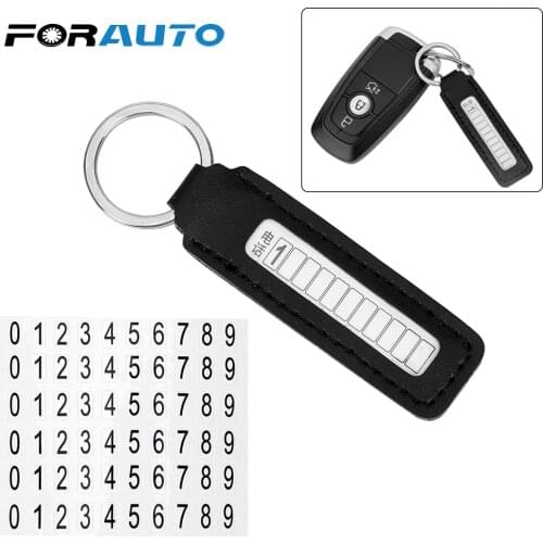 FORAUTO Anti-lost Car Keychain Phone Number Card Keyring Phone Number Plate Key Ring Car-styling Auto Vehicle Key Chain Gift